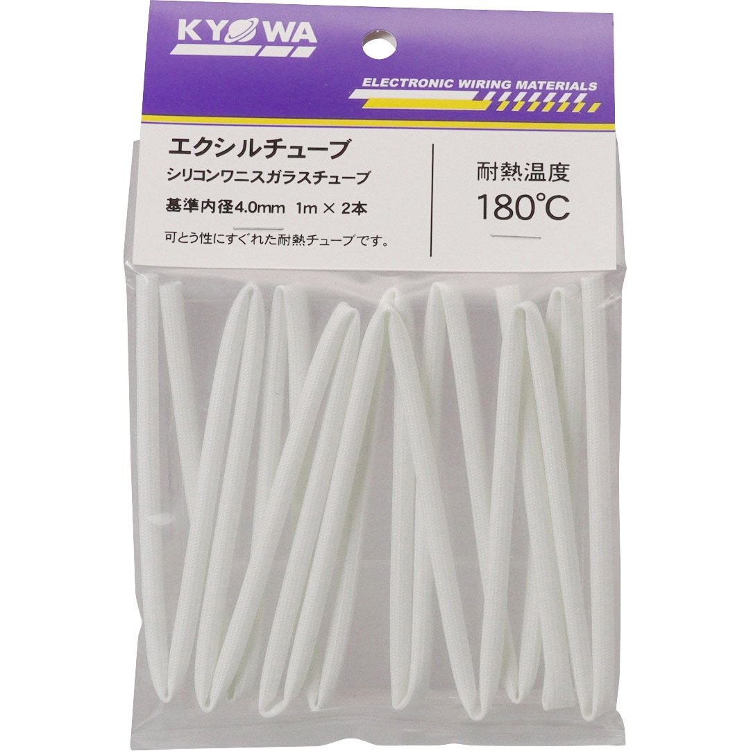 HG-3E 4.0mm 1mX2P ガラス編組チューブ 協和ハーモネット 長さ1m