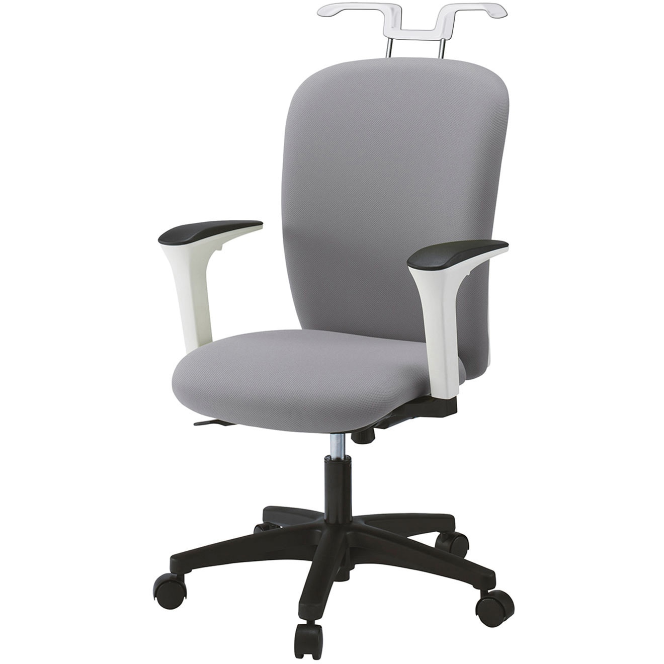 KT-357PVH-WTW6 リエットRチェア ハイバック 可動肘・ハンガー付<配送時組立サービス付> イトーキ 肘掛あり ナイロン双輪キャスター ホワイト 高さ905～1055mm幅600mm奥行575mm  KT-357PVH-WTW6 41,587円