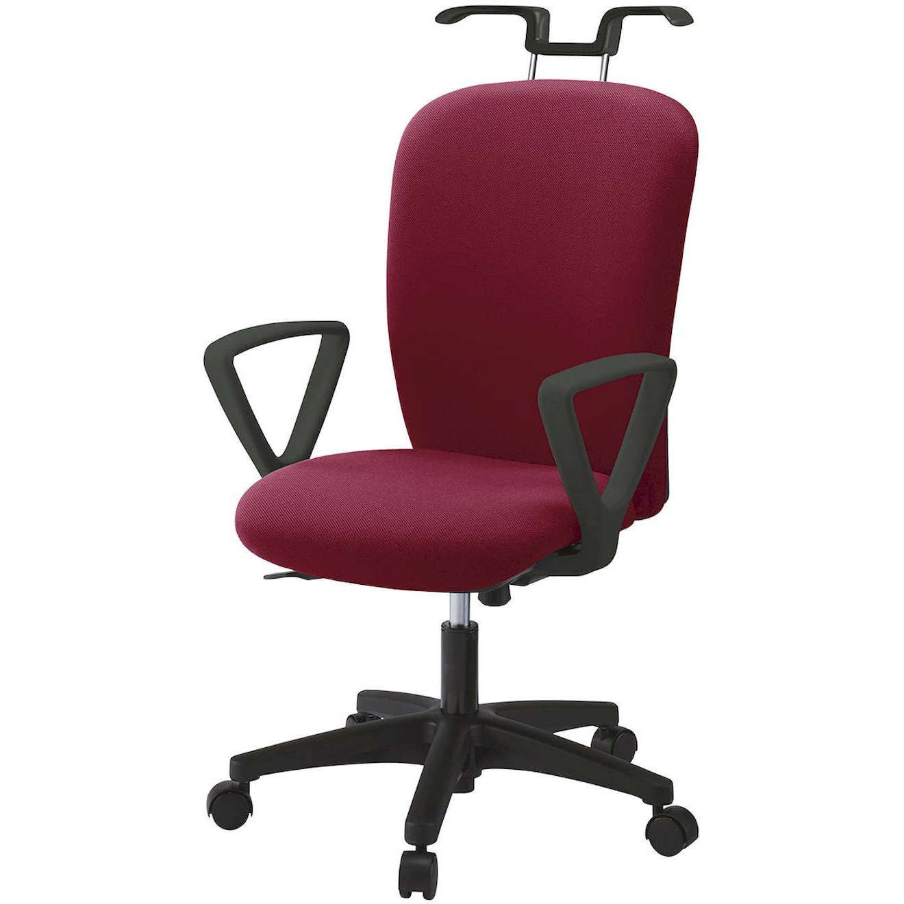 KT-356PVHM-T1M4 リエットRチェア ハイバック 固定肘・ハンガー付<配送時組立サービス付> イトーキ 肘掛あり 抵抗付ウレタン双輪キャスター ブラック  KT-356PVHM-T1M4