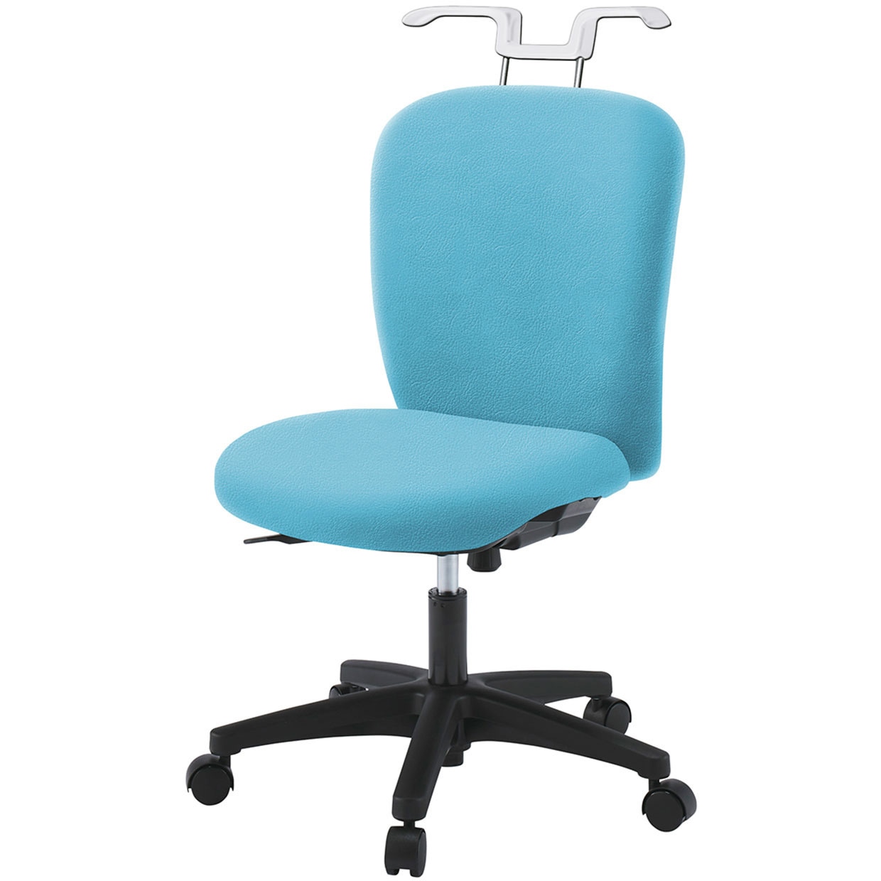 KT-360DLHM-WTS4 リエットRチェア ローバック ハンガー付 ビニールレザー  <配送時組立サービス付> イトーキ 抵抗付ウレタン双輪キャスター ホワイト 高さ825～925mm幅570mm奥行575mm  KT-360DLHM-WTS4