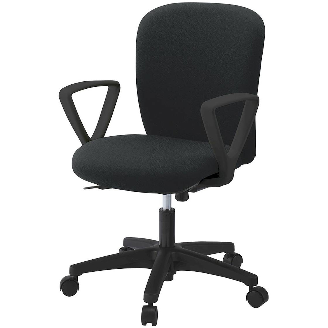 KT-366DLM-T1T1 リエットRチェア ローバック 固定肘付 ビニールレザー  <配送時組立サービス付> イトーキ 肘掛あり 抵抗付ウレタン双輪キャスター ブラック  KT-366DLM-T1T1