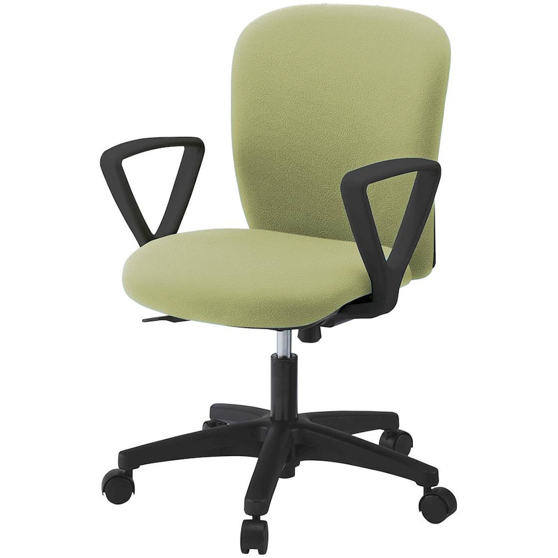 KT-366DL-T1L8 リエットRチェア ローバック 固定肘付 ビニールレザー  <配送時組立サービス付> イトーキ 肘掛あり ナイロン双輪キャスター ブラック 高さ825～925mm幅575mm奥行575mm  KT-366DL-T1L8