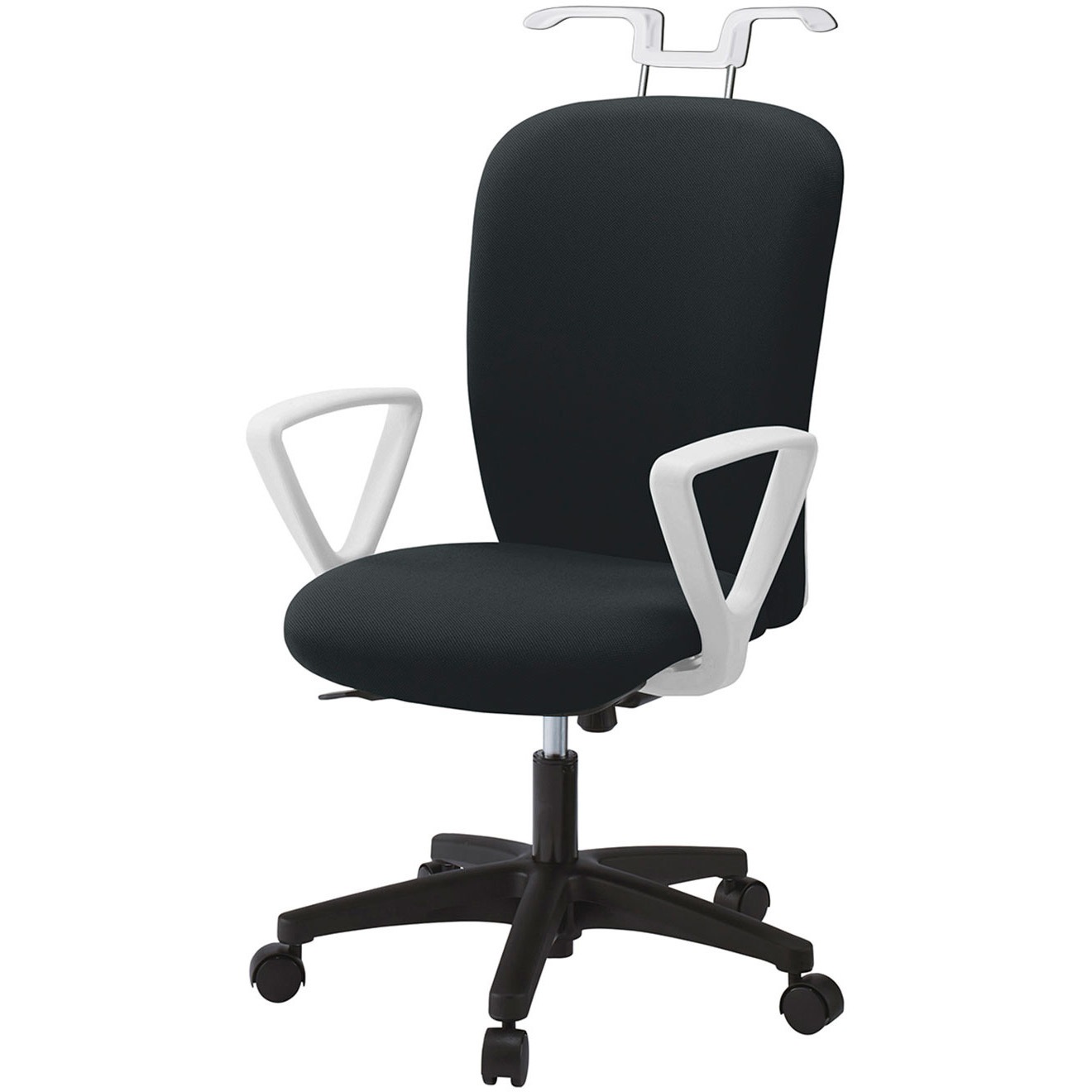 KT-356PVHM-WTT1 リエットRチェア ハイバック 固定肘・ハンガー付<配送時組立サービス付> イトーキ 肘掛あり 抵抗付ウレタン双輪キャスター ホワイト  KT-356PVHM-WTT1