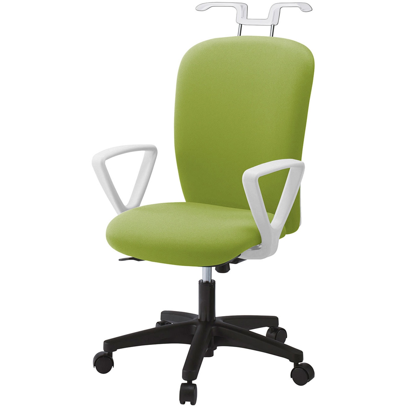 KT-356PVHM-WTQ6 リエットRチェア ハイバック 固定肘・ハンガー付<配送時組立サービス付> イトーキ 肘掛あり 抵抗付ウレタン双輪キャスター ホワイト  KT-356PVHM-WTQ6