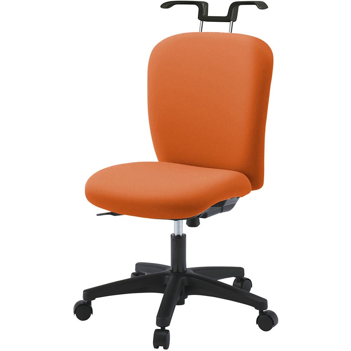 KT-360PVHM-T1D3 リエットRチェア ローバック ハンガー付<配送時組立サービス付> イトーキ 抵抗付ウレタン双輪キャスター ブラック 高さ825～925mm幅570mm奥行575mm  KT-360PVHM-T1D3