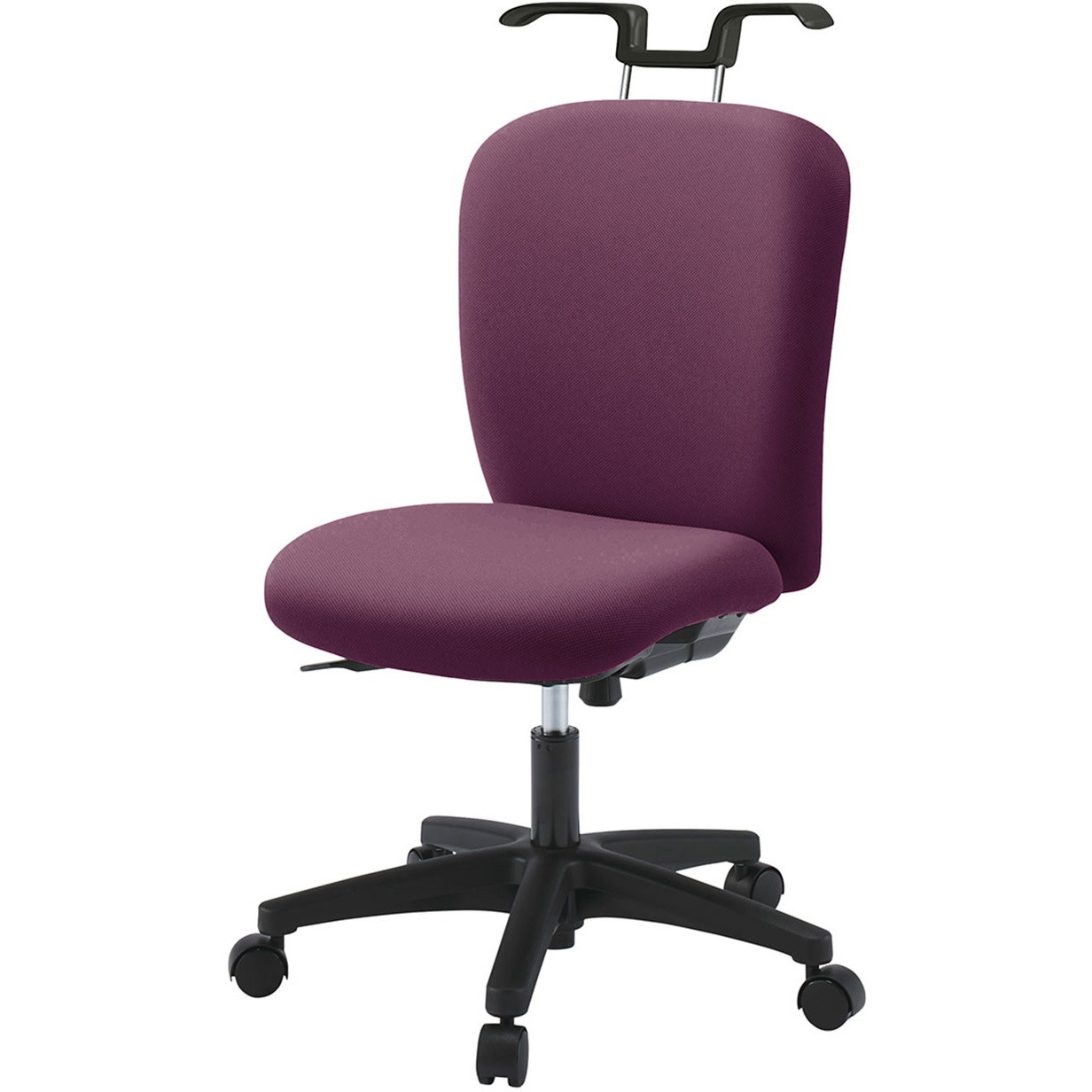 KT-360PVHM-T1X7 リエットRチェア ローバック ハンガー付<配送時組立サービス付> イトーキ 抵抗付ウレタン双輪キャスター ブラック 高さ825～925mm幅570mm奥行575mm  KT-360PVHM-T1X7