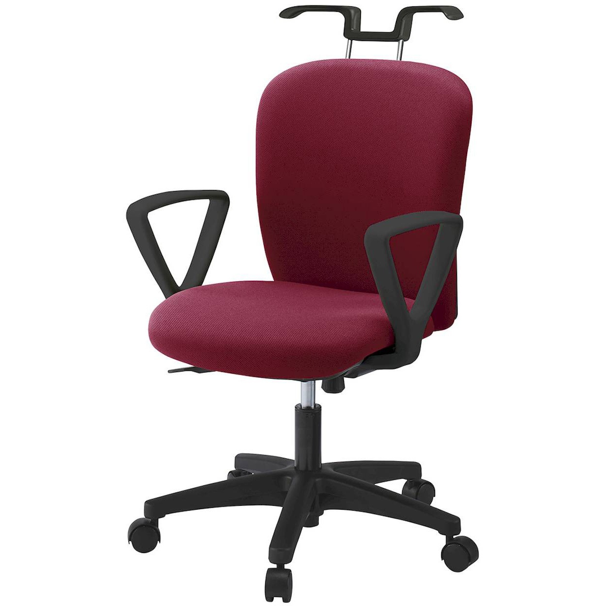 KT-366PVH-T1M4 リエットRチェア ローバック 固定肘・ハンガー付<配送時組立サービス付> イトーキ 肘掛あり ナイロン双輪キャスター ブラック 高さ825～925mm幅575mm奥行575mm  KT-366PVH-T1M4