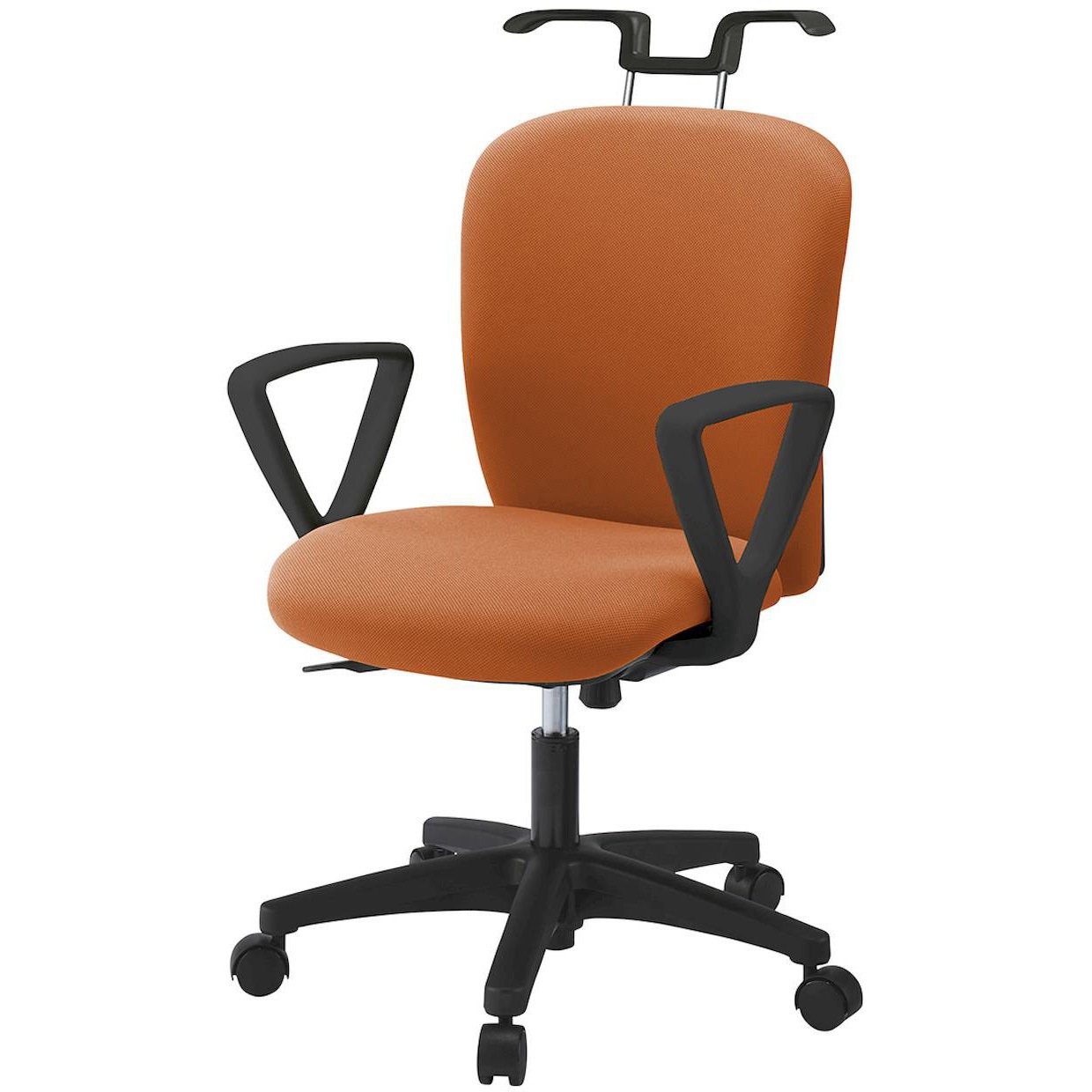 KT-366PVH-T1D3 リエットRチェア ローバック 固定肘・ハンガー付<配送時組立サービス付> イトーキ 肘掛あり ナイロン双輪キャスター ブラック 高さ825～925mm幅575mm奥行575mm  KT-366PVH-T1D3 32,487円