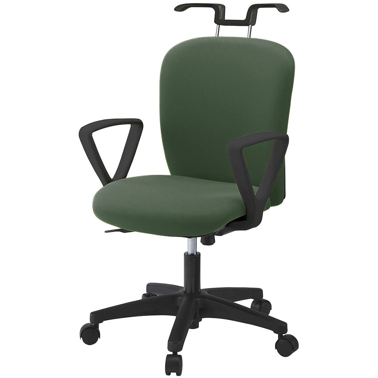 KT-366PVH-T1Q2 リエットRチェア ローバック 固定肘・ハンガー付<配送時組立サービス付> イトーキ 肘掛あり ナイロン双輪キャスター ブラック 高さ825～925mm幅575mm奥行575mm  KT-366PVH-T1Q2 32,487円