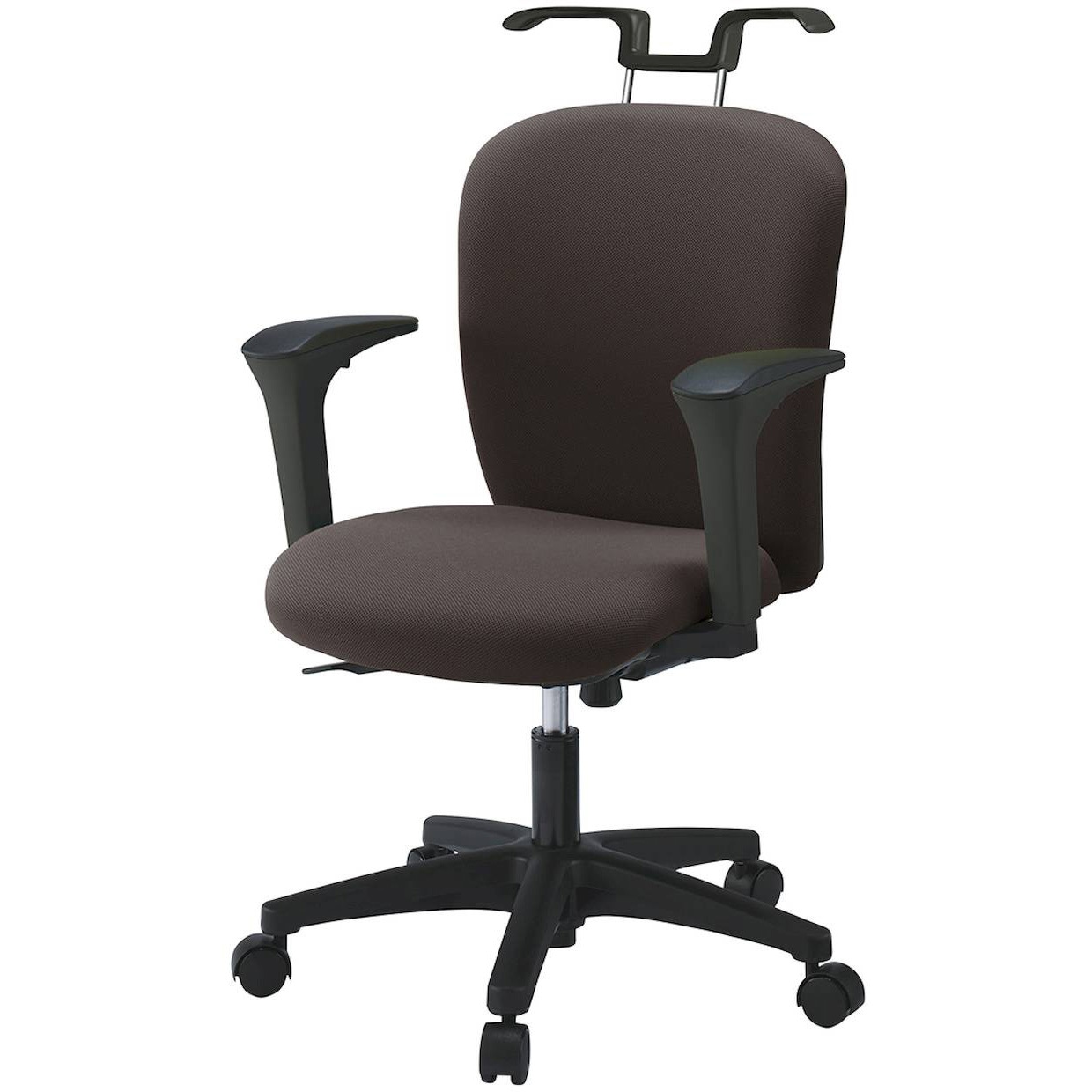 KT-367PVH-T1H2 リエットRチェア ローバック 可動肘・ハンガー付<配送時組立サービス付> イトーキ 肘掛あり ナイロン双輪キャスター ブラック 高さ825～925mm幅600mm奥行575mm  KT-367PVH-T1H2