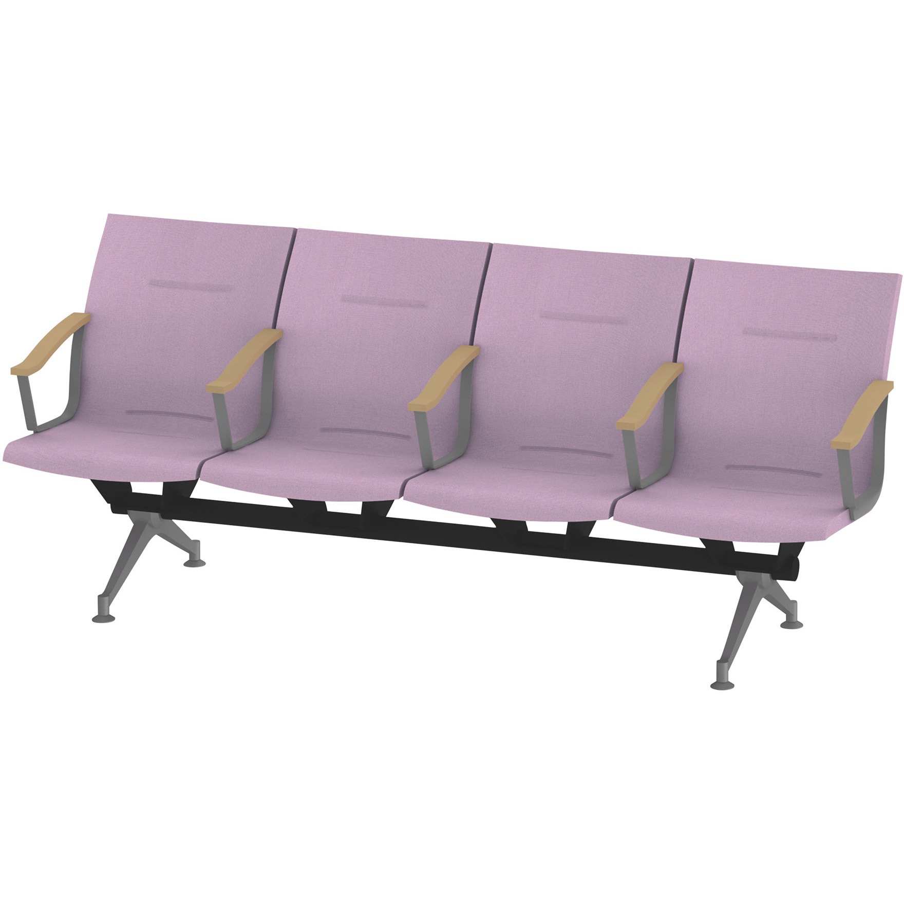 LSL-344D-95R5 ウェイティングSL  4連全肘付 2トーンバック<配送時組立サービス付> イトーキ ホワイト 幅2295mm奥行635mm高さ900mm  LSL-344D-95R5