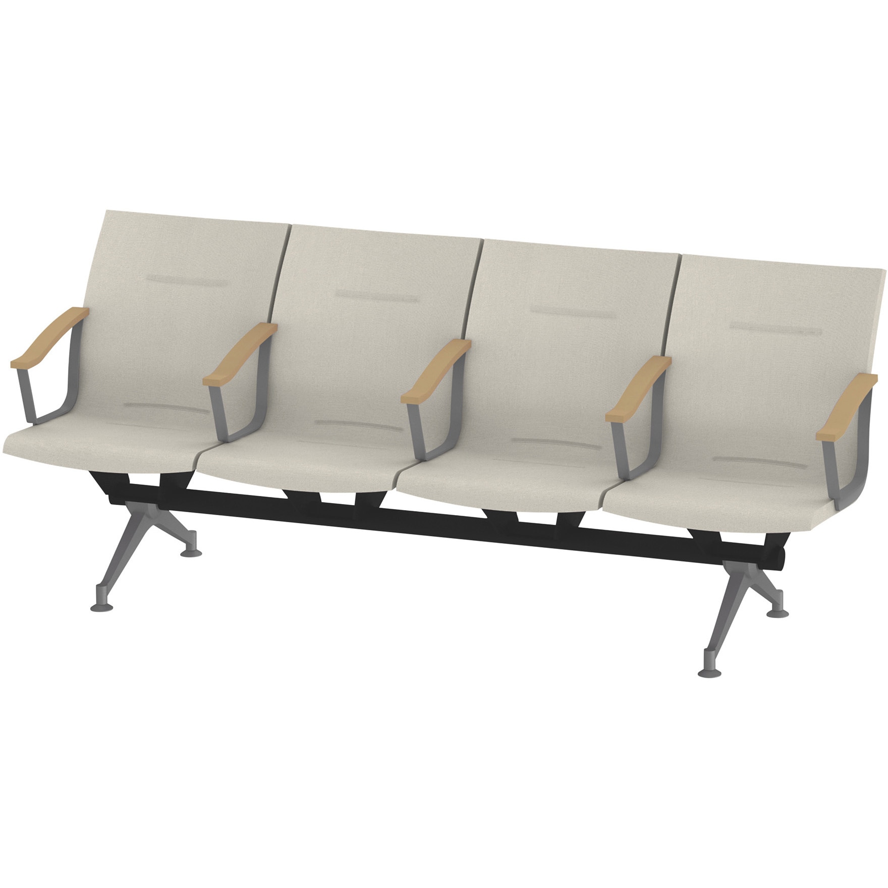 LSL-344D-95H9 ウェイティングSL  4連全肘付 2トーンバック<配送時組立サービス付> イトーキ ホワイト 幅2295mm奥行635mm高さ900mm  LSL-344D-95H9