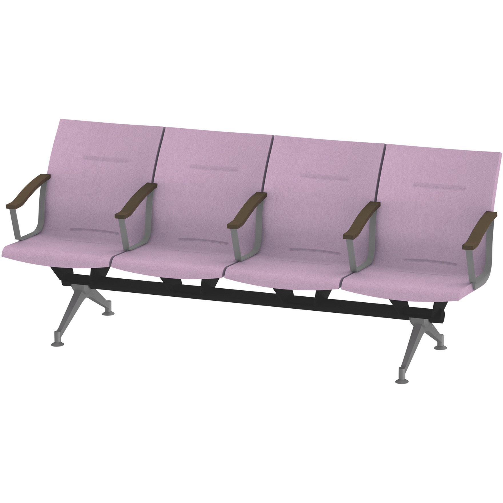 LSL-284D1-45R5 ウェイティングSL  4連全肘付 突板バック<配送時組立サービス付> イトーキ ホワイト 幅2295mm奥行635mm高さ900mm  LSL-284D1-45R5