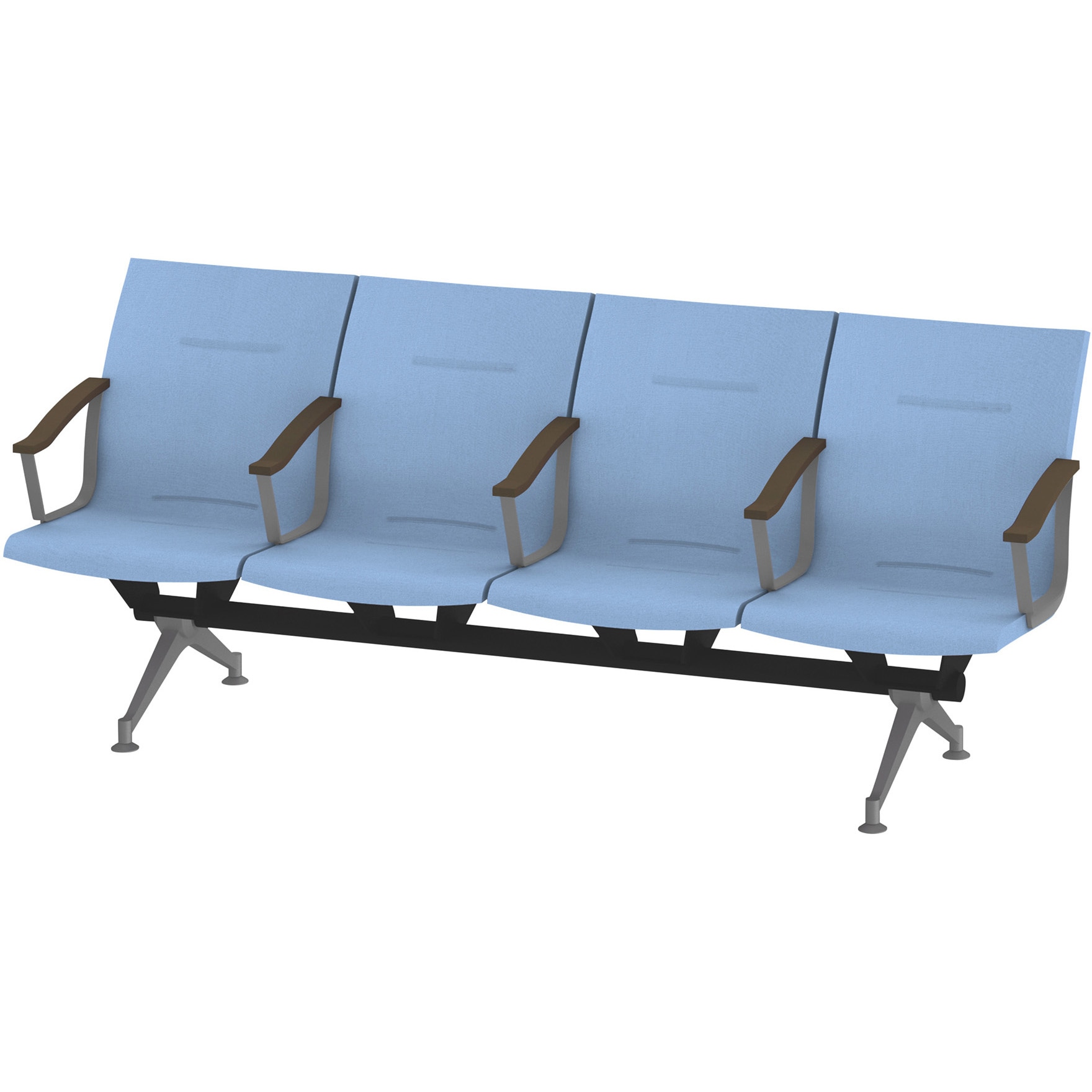 LSL-284D1-45B6 ウェイティングSL  4連全肘付 突板バック<配送時組立サービス付> イトーキ ホワイト 幅2295mm奥行635mm高さ900mm  LSL-284D1-45B6 251,910円