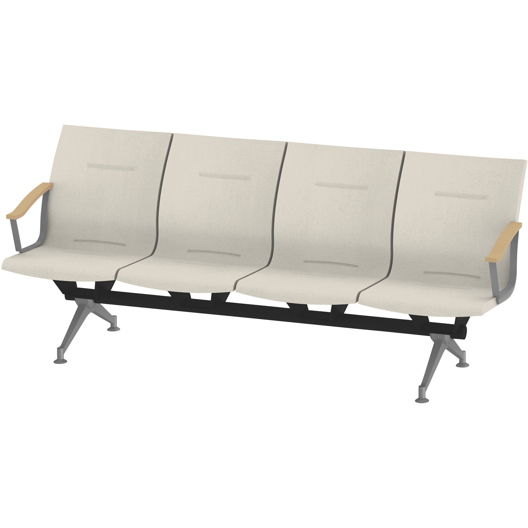 LSL-334D-95H9 ウェイティングSL  4連外肘付 2トーンバック<配送時組立サービス付> イトーキ ホワイト 幅2295mm奥行635mm高さ900mm  LSL-334D-95H9