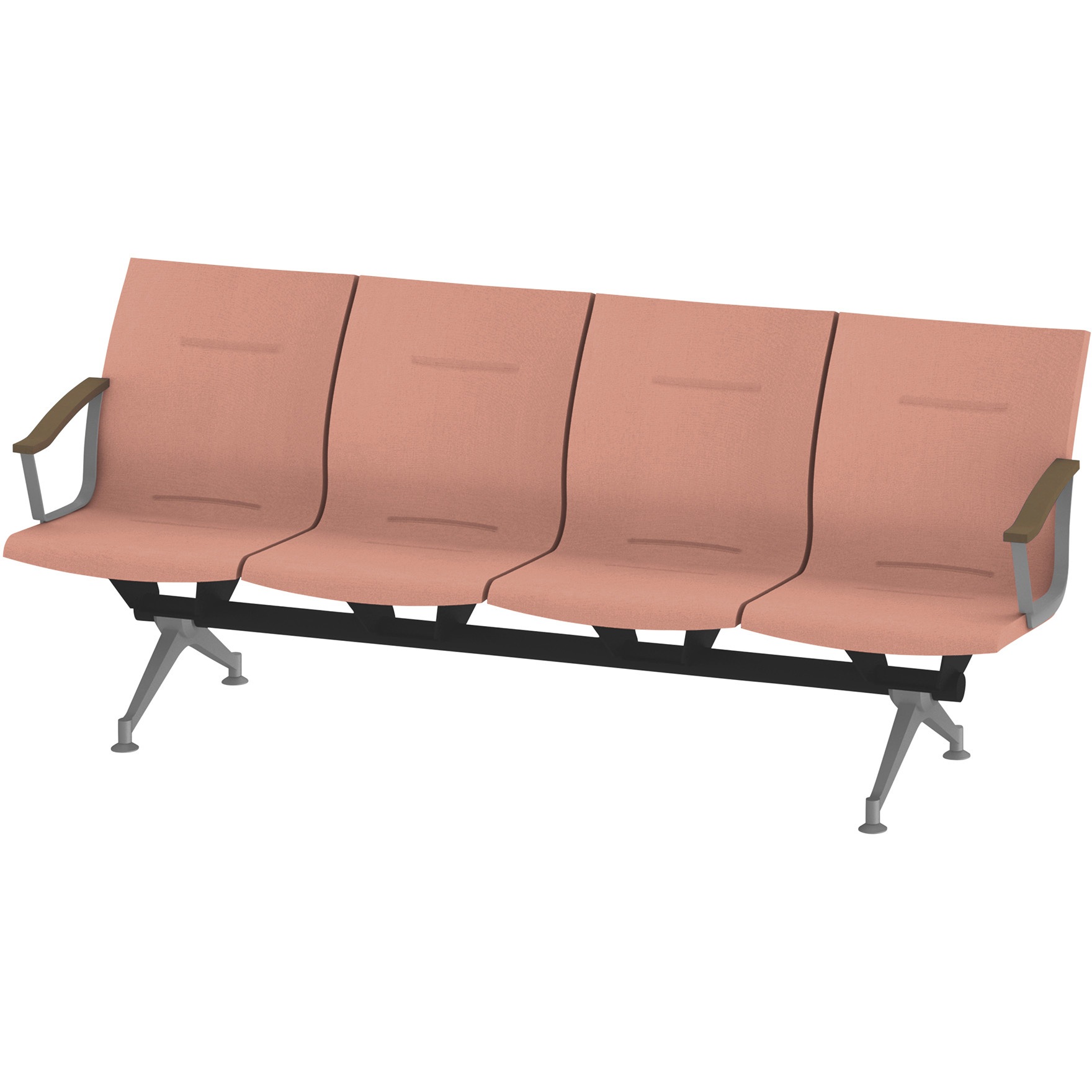 LSL-334D-45M6 ウェイティングSL  4連外肘付 2トーンバック<配送時組立サービス付> イトーキ ホワイト 幅2295mm奥行635mm高さ900mm  LSL-334D-45M6