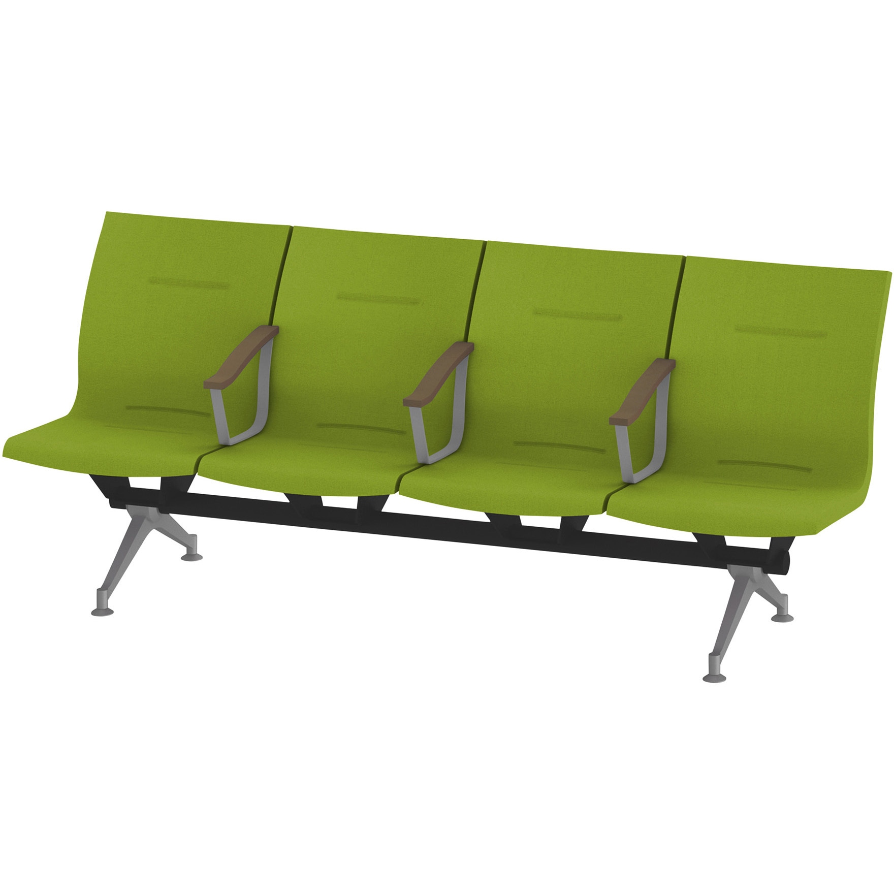 LSL-324D-45Q6 ウェイティングSL  4連中間肘付 2トーンバック<配送時組立サービス付> イトーキ ホワイト 幅2230mm奥行635mm高さ900mm  LSL-324D-45Q6 224,900円