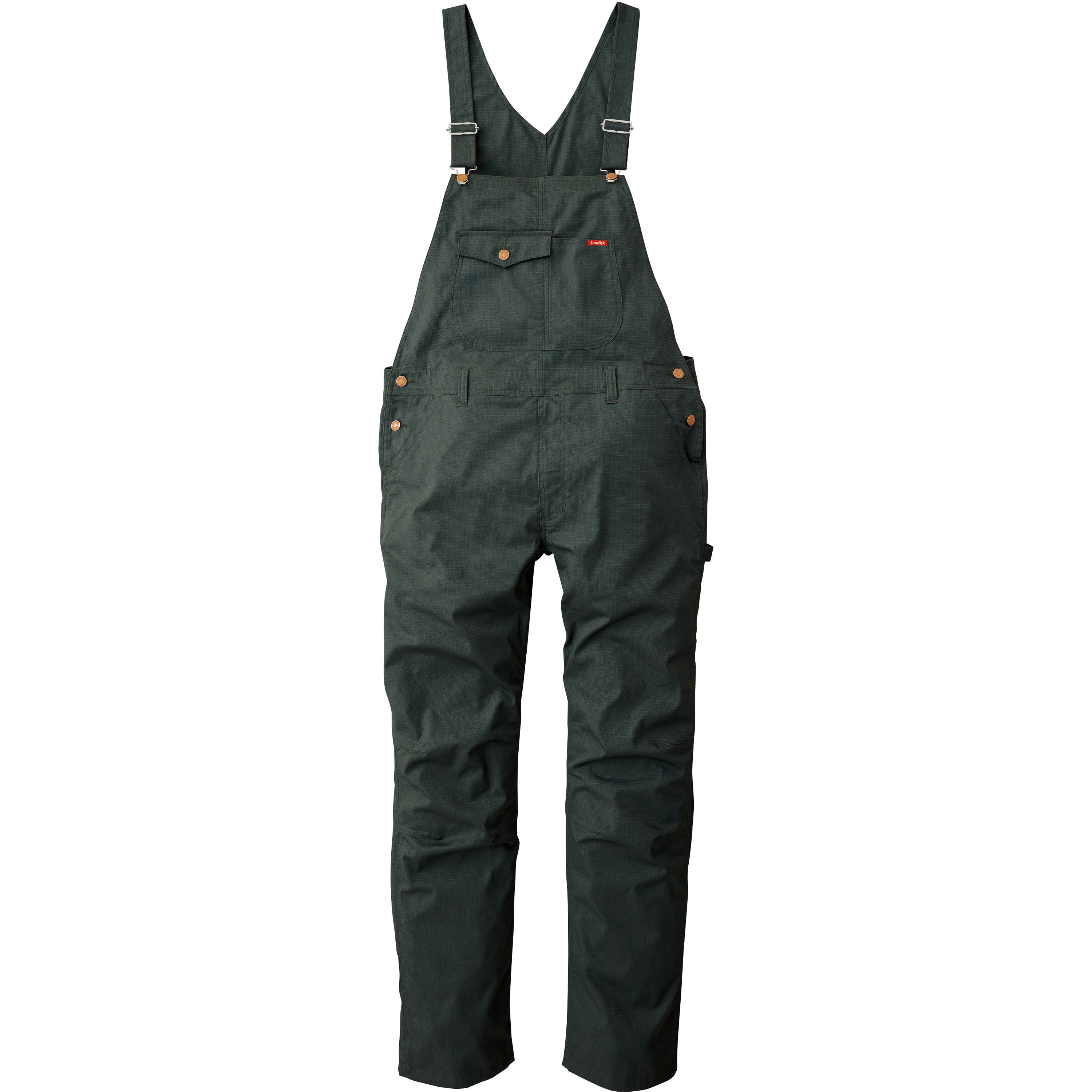 SD8320-20 ストレッチリップストップサロペット SunDisk(ソルディ) ミリタリーグリーン色 サイズM  SD8320-20