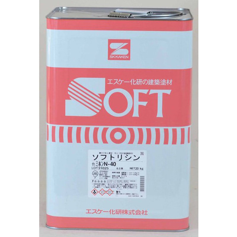 ソフトリシン塗料 ソフトリシン 20kg 艶消し 淡彩色 エスケー化研 外装用 塗料 : PROST