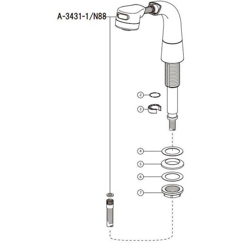 A-3431-1/N88 シャワーセットASSY 1個 INAX(LIXIL) 【通販モノタロウ】