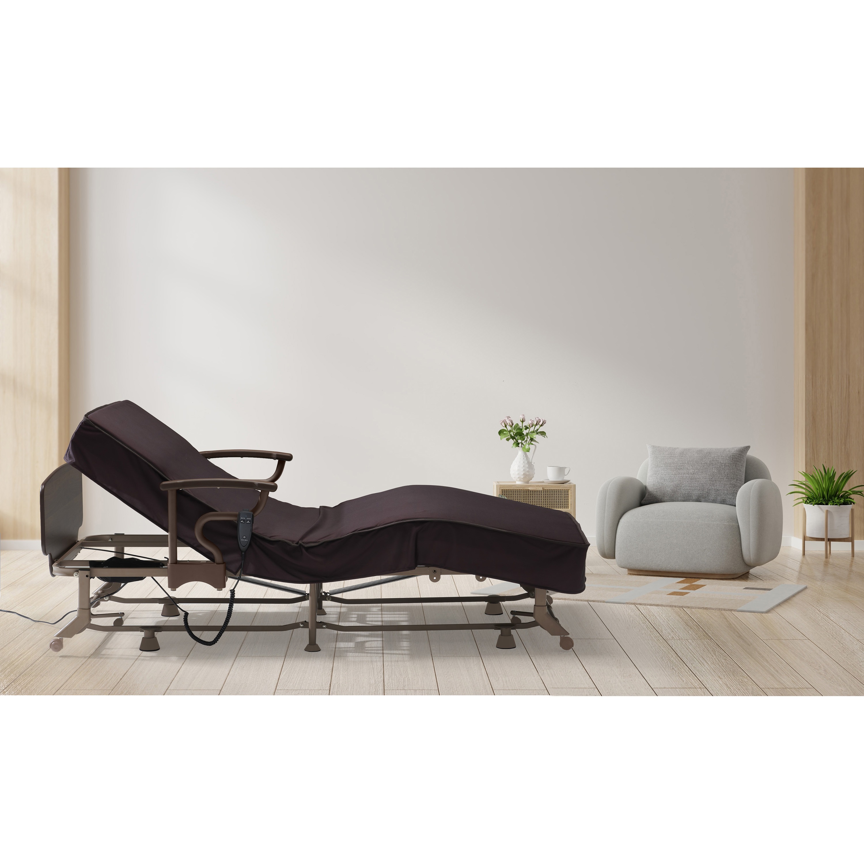 ATEX アテックス 収納式 電動 リクライニングベッド AX-BE721 収納式 電動リクライニングベッド（1モーター） AX-BE721｜ブランド