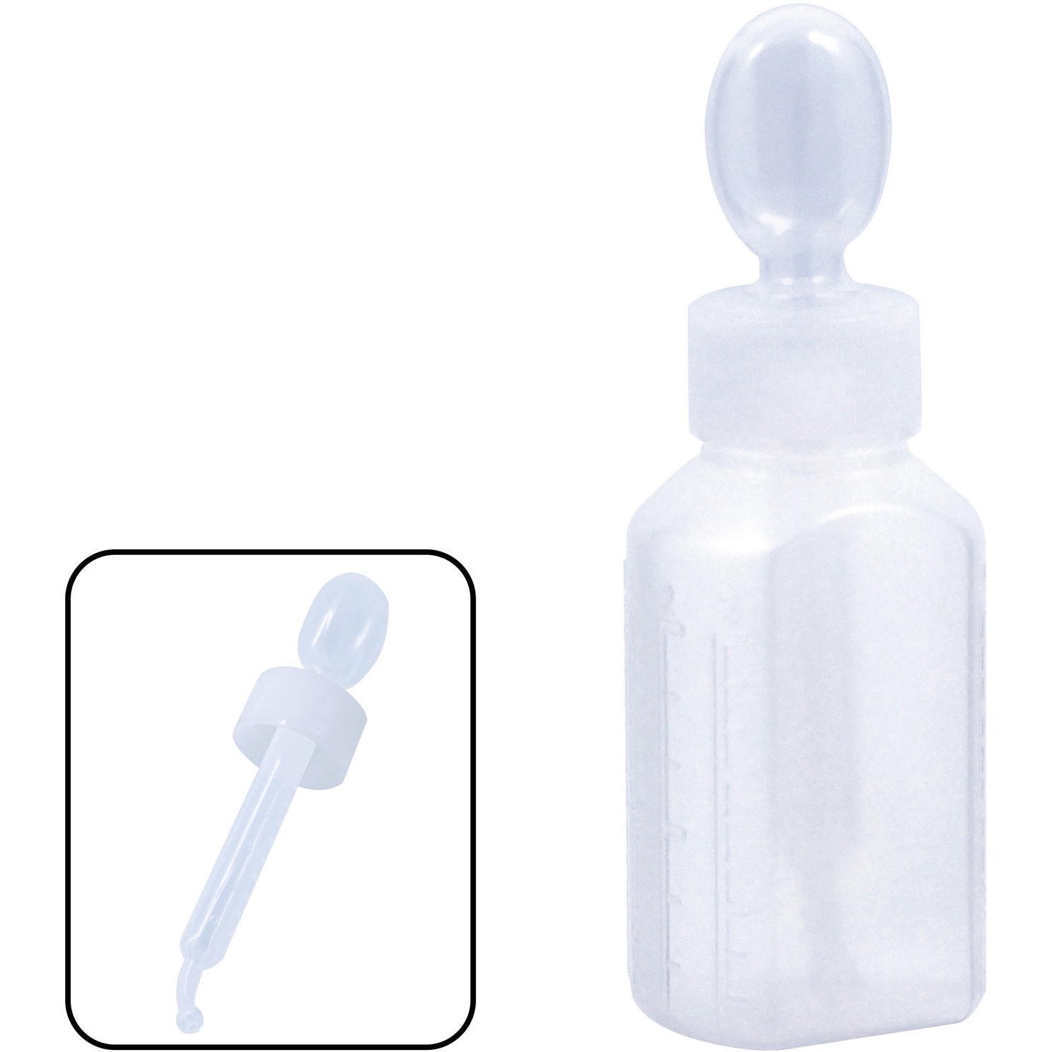 B2570-00000 スポイトキャップ付きマーカー投薬瓶(刻印目盛り) 金鵄製作所 容量60mL   B2570-00000