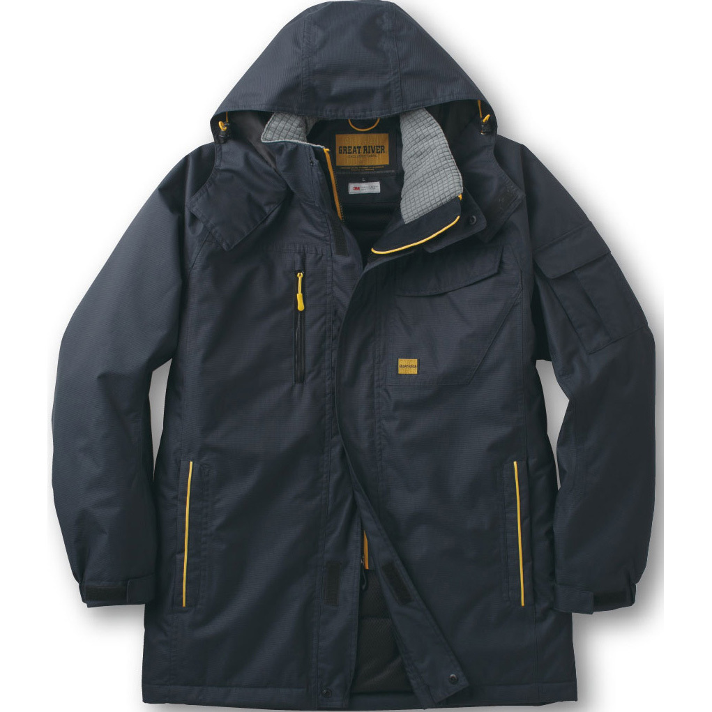 GR1108 ウインターコート TAKAYAWORKWEAR ネイビー色 ポリエステル100 