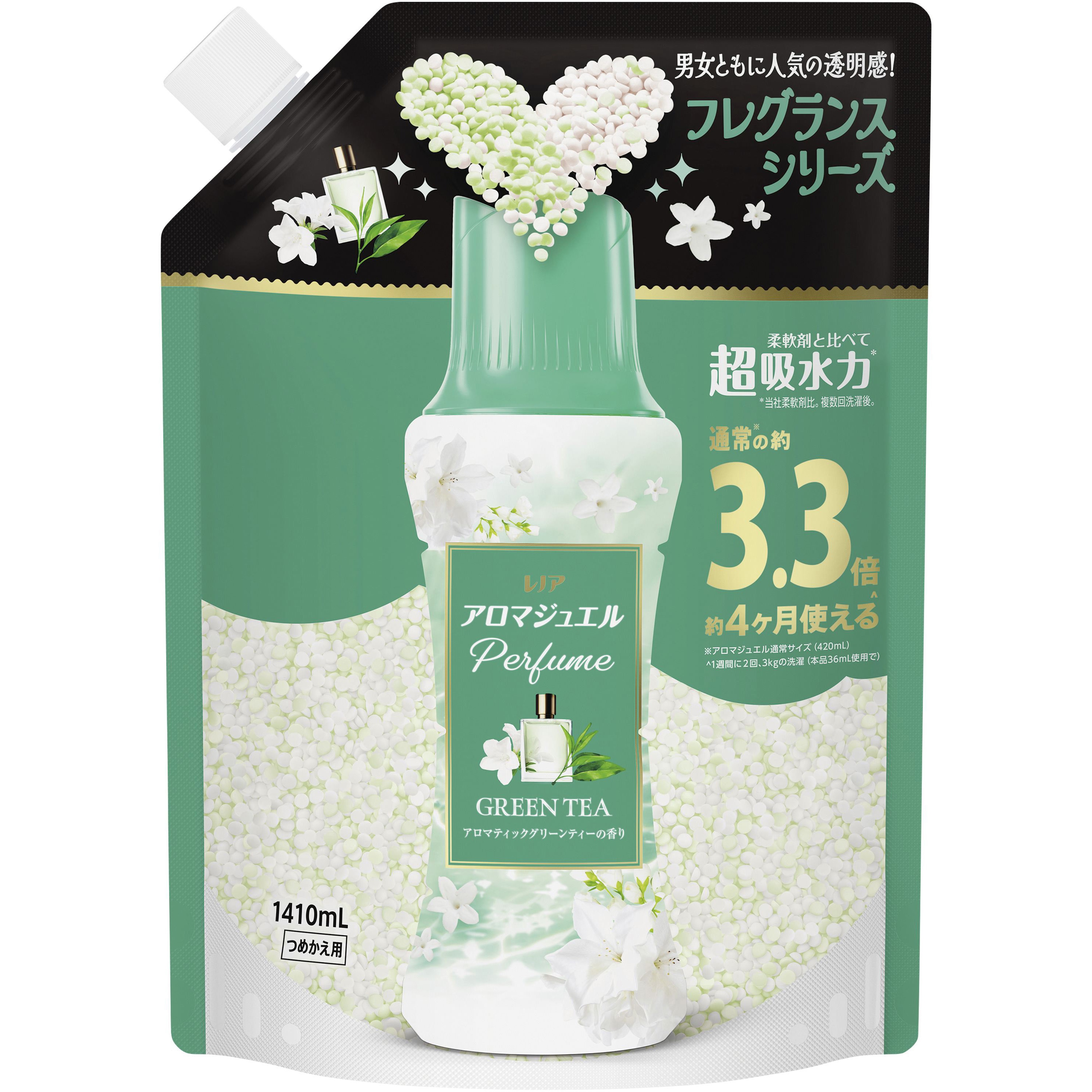 4987176364760 レノア アロマジュエル 香り付けビーズ グリーンティ-の