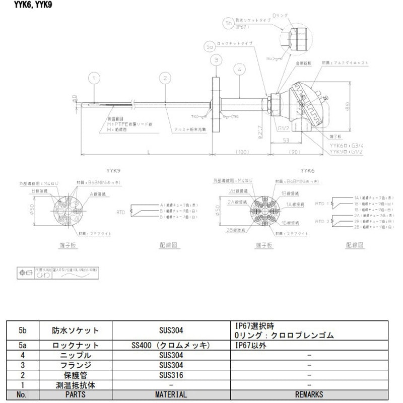 YYK6PM48350B6F00 センサ azbil(旧:山武) ダブルエレメントタイプ ねじ固定形   YYK6PM48350B6F00