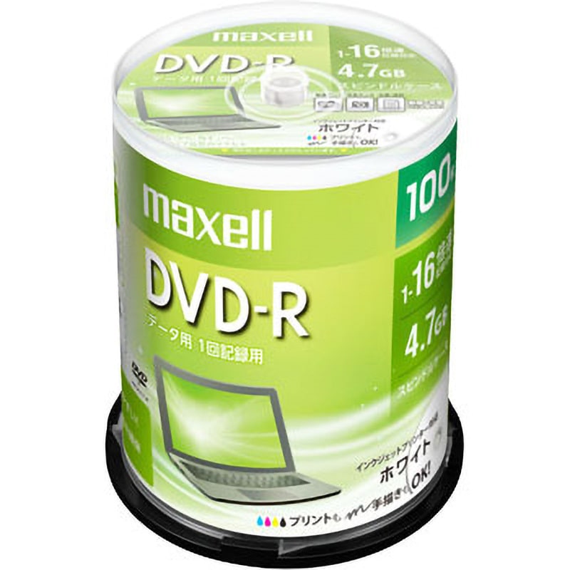 DR47PWE.100SP データ用DVD-R ホワイトディスク スピンドル仕様 1