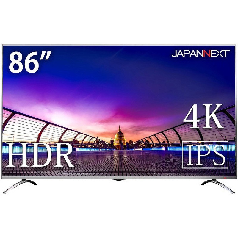 JN-IPS8600UHDR-KG 86型4K液晶ディスプレイ UHD PCモニター/3840×2160/HDMI /ブラック/スピーカー：あり JAPANNEXT パネル駆動方式IPS 光沢 角度調節:可