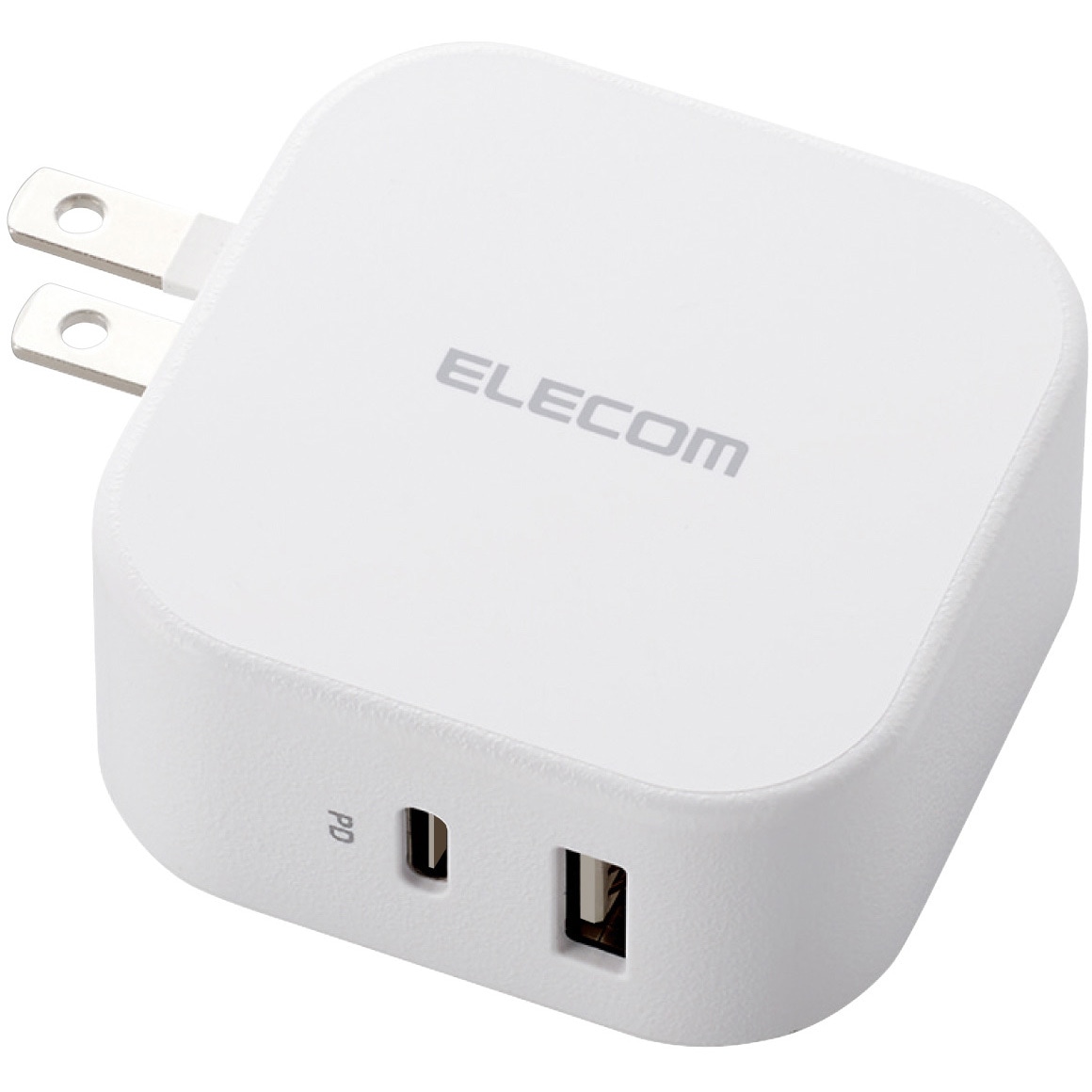 エレコムの充電器 MPA-ACCP20WH スマホ充電器 AC充電器 USB×1ポート タイプC×1