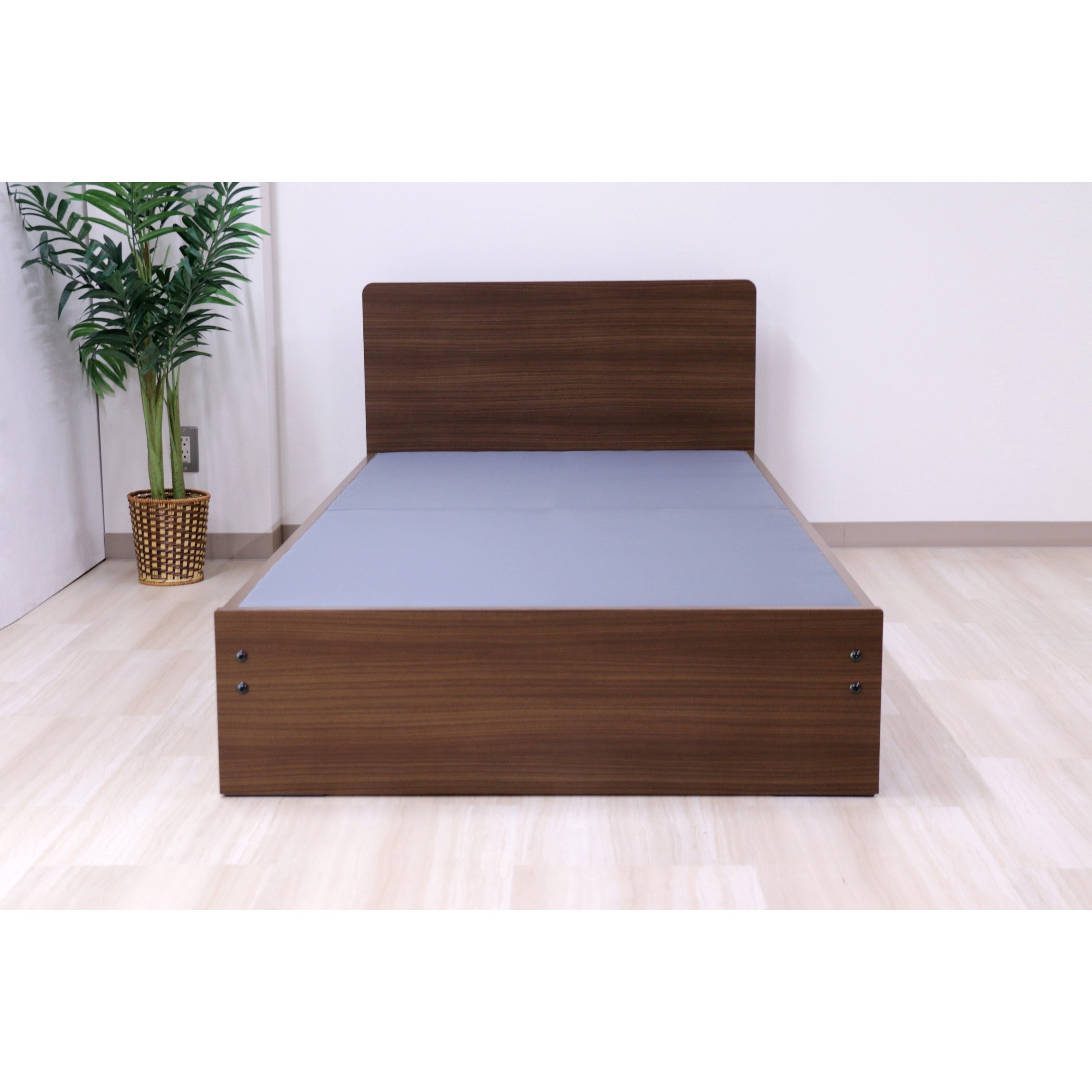 ブラウン　ベッドフレーム 366-87-SW(NBB) 木製ベッドフレーム シングル パネルタイプ ふとん用