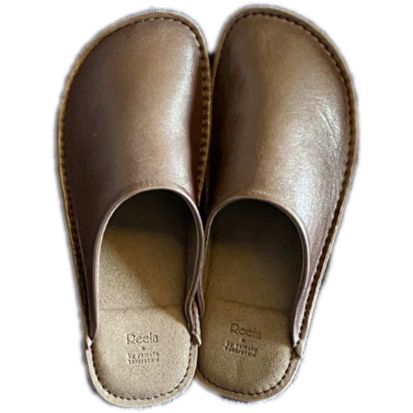 YLS211 DBR Reelaルームサボ本革スムース 23-24(Lady) ヤマト(サンダル) スリッパ ダークブラウン色 サイズ23～24cm 1足 YLS211 DBR