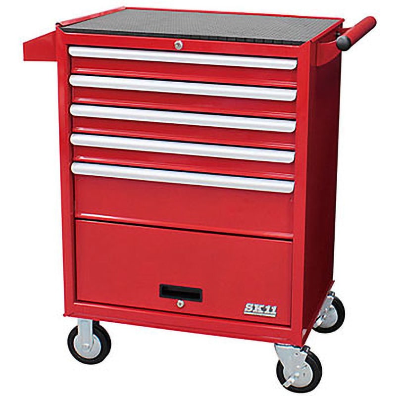 SRC-006RE 5段+1ドアローラーキャビネット SK11 レッド色 高さ960mm間口460mm奥行670mm  SRC-006RE