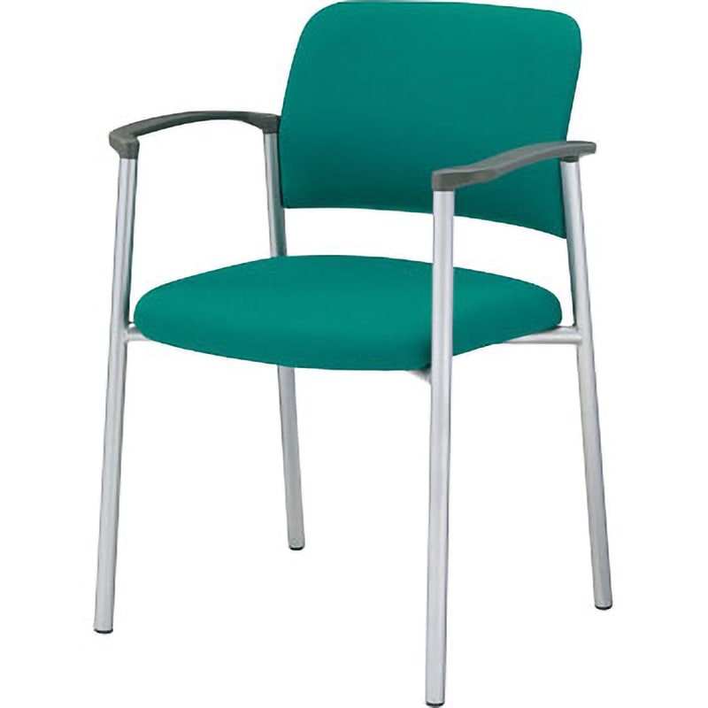 CK-101HSX24 会議用イス 100シリーズ 4本脚タイプ(配送・組立サービス付き) コクヨ 組立・設置・取付 ミディアムミント色 ポリプロピレン 肘付き シルバー塗装脚   CK-101HSX24 16,045円