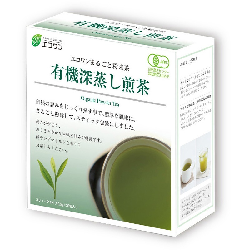 6300054876 有機深蒸し煎茶(粉末)30包入り 12個セット 1セット(12個) エコワン 【通販モノタロウ】