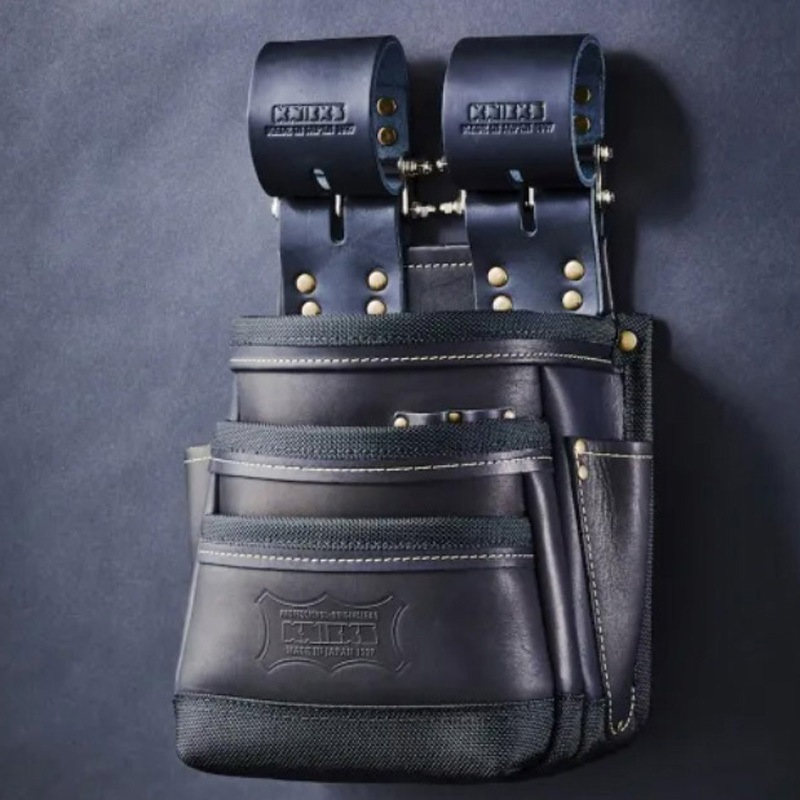 KBB-301DDX 総ヌメ革使用3段腰袋(バリスティック補強仕上げ) 1個