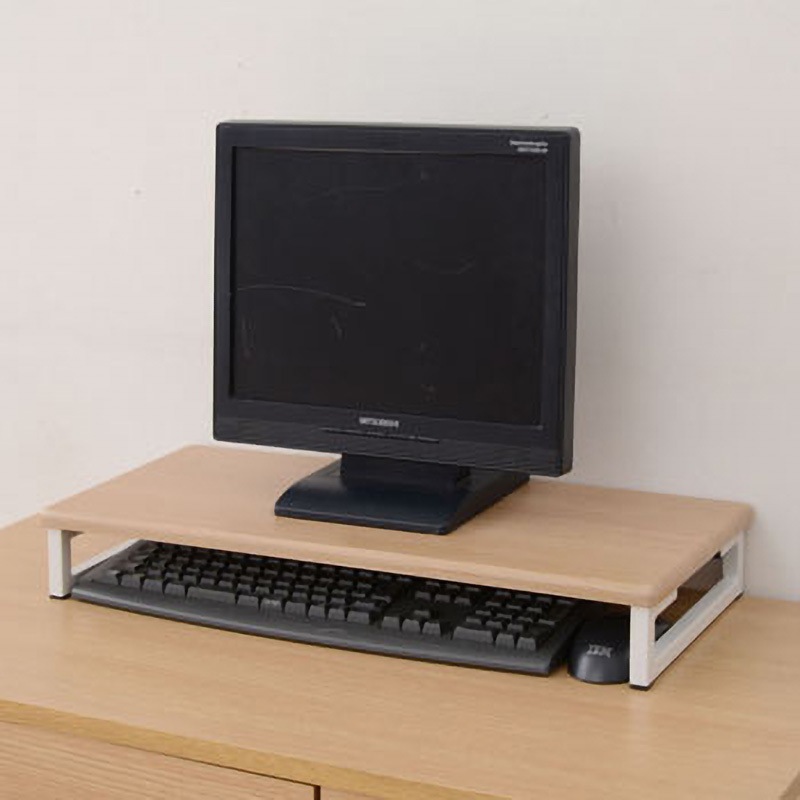 ドラえもん 台湾 50周年 モニタースタンド　黒 モニター台 机上台 幅67cm 引き出し USBハブ スチール製