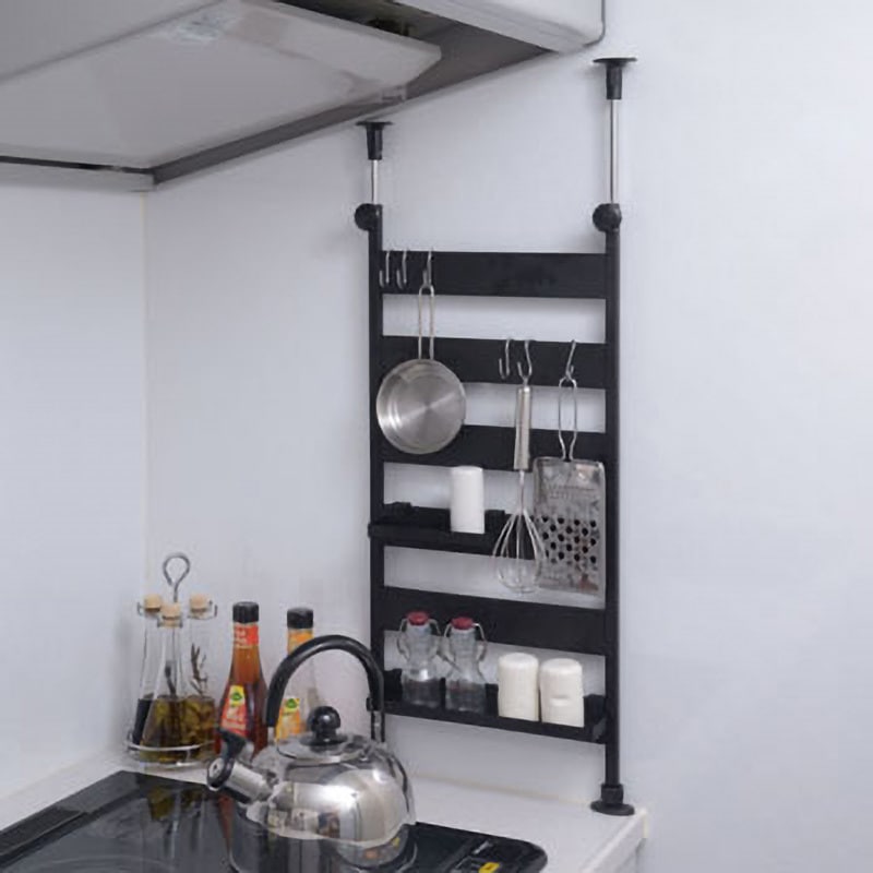 売約　nk様【新品未使用】突っ張りキッチンラック 高さ・幅調整可能　山善 RTK-30(BK) シンク上 突っ張りキッチンラック 1台 YAMAZEN(山善