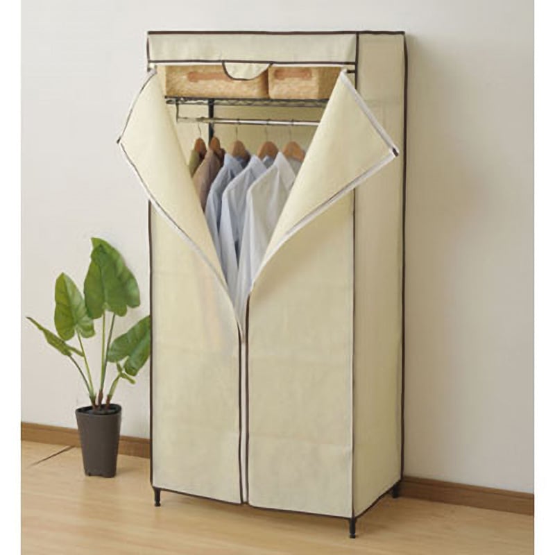 RW-16743JH(WH) カバー付スチールハンガーラック 1台 YAMAZEN(山善