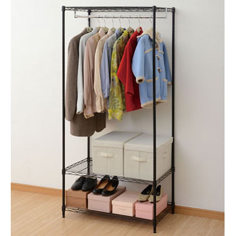 RW-16743JH(WH) カバー付スチールハンガーラック 1台 YAMAZEN(山善