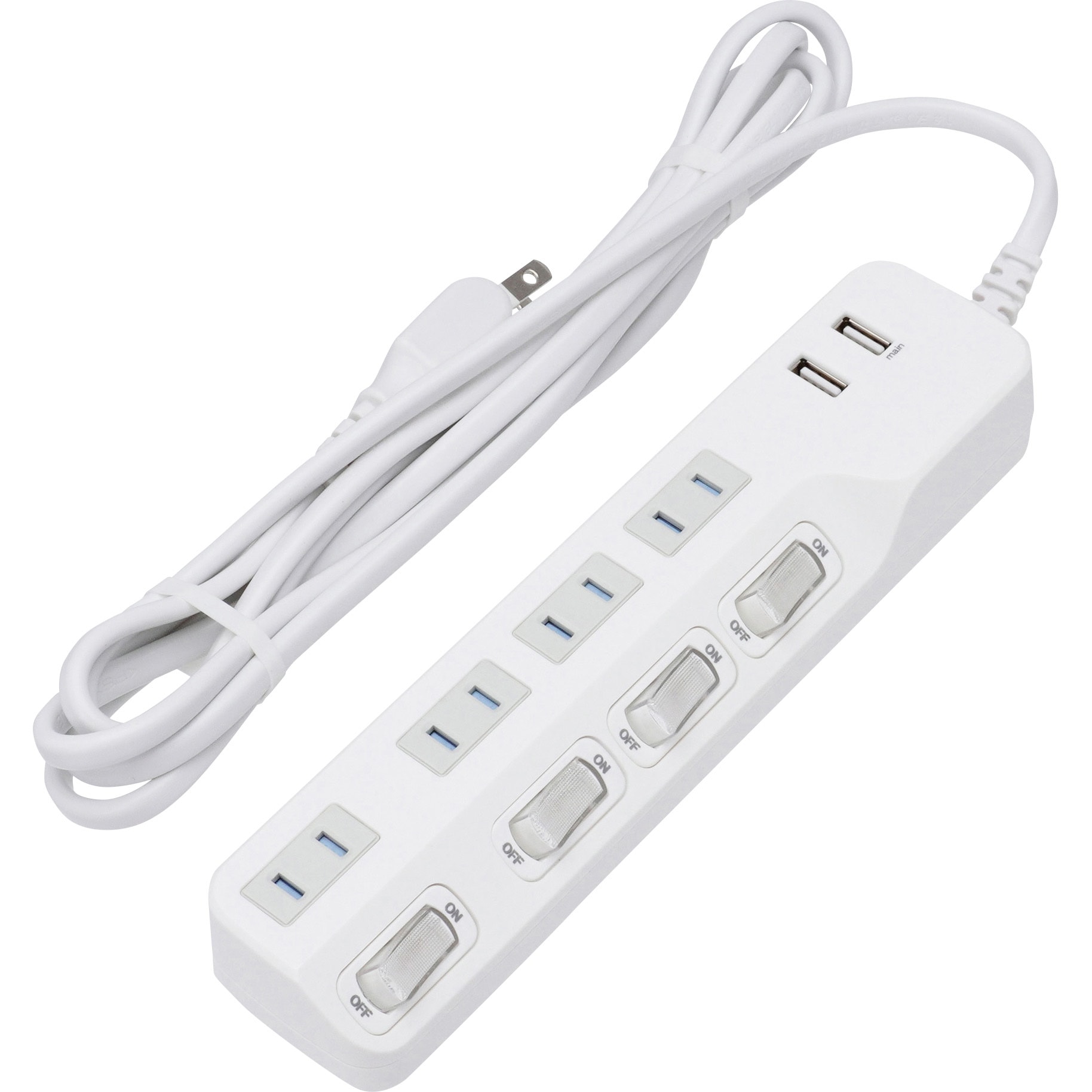 M4219 4個口コンセントタップ Usb充電2ポート 延長コード2 5m Topland M4219 通販モノタロウ