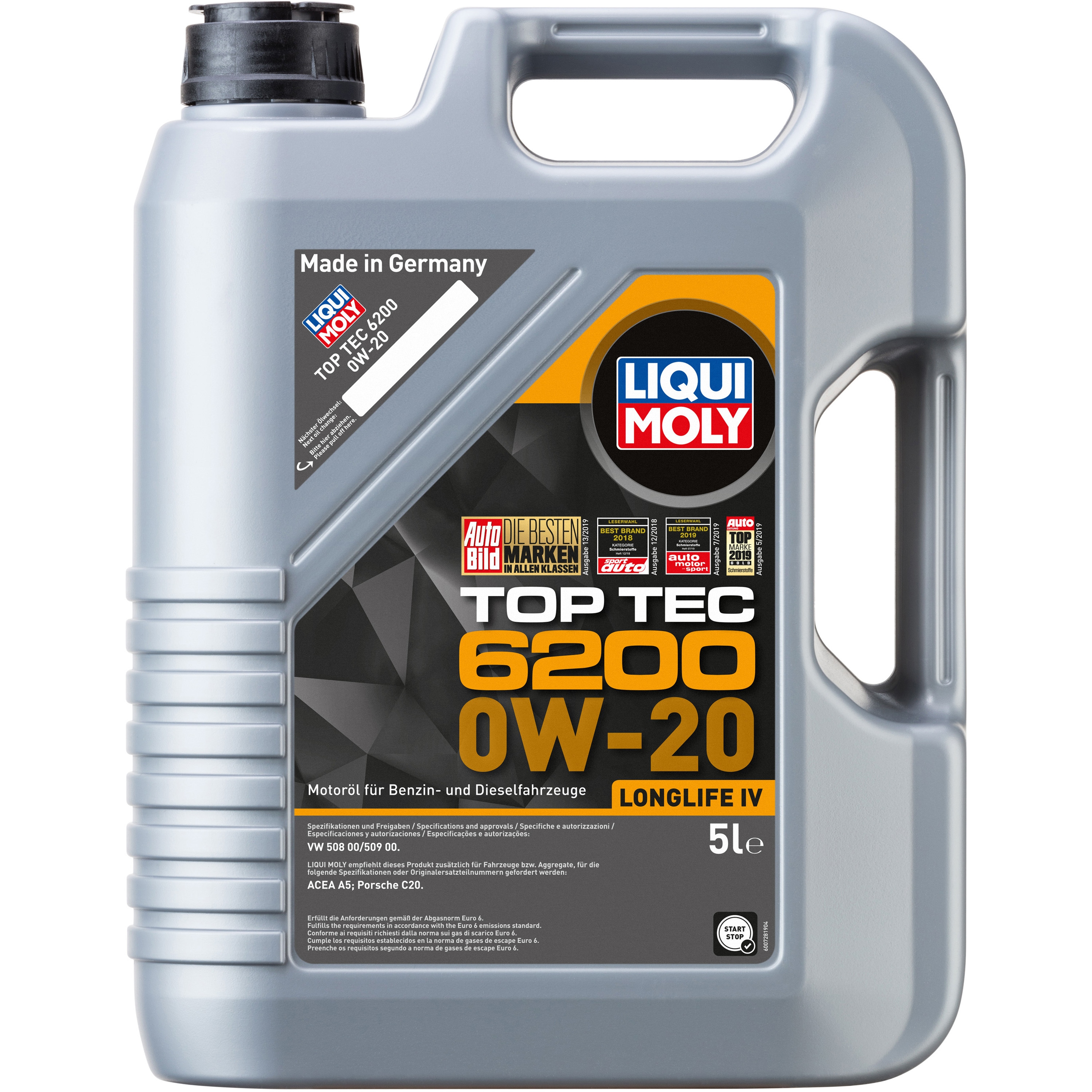 20789 トップテック6200 0W-20 LIQUI MOLY 水素化分解合成油 ACEA:C5 容量5L