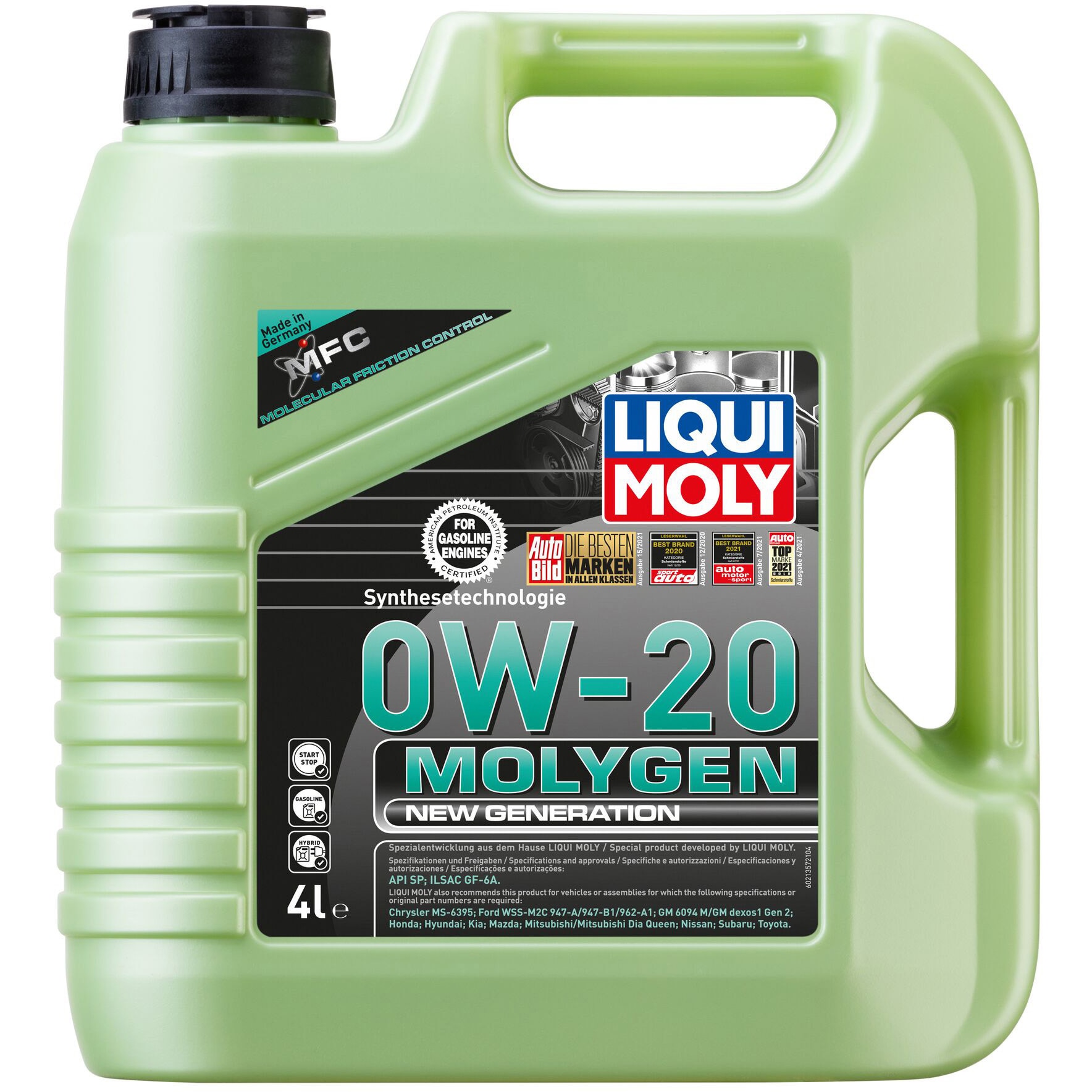 21357 モリジェンニュージェネレーション 0W-20 LIQUI MOLY API:SP ILSAC:GF-6A 水素化分解合成油 容量4L