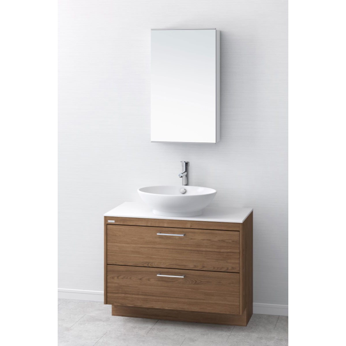 LKAU900AFNJMM45C1 デザイン洗面 オーラ キャビネット+洗面ボウル付カウンター+木製一面鏡(幅450・照明無し) 1セット アサヒ衛陶 【通販モノタロウ】