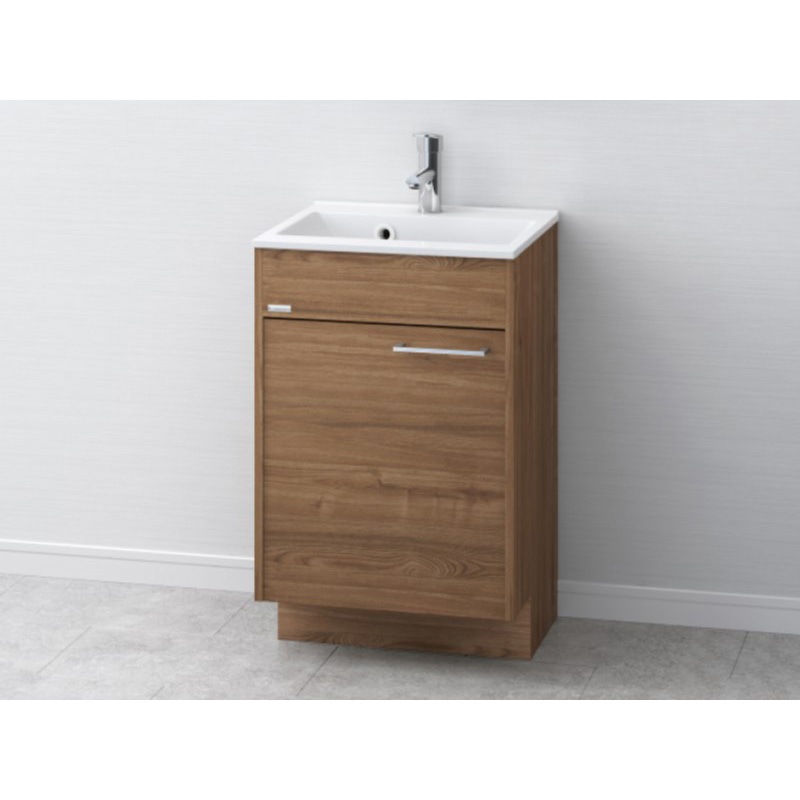 アサヒ衛陶 コーナー洗面化粧台セット 間口500mm チェスナットブラウン LKCB500TFNSMMC34C1 1点 : アサヒ衛陶 洗面化粧台 コンパクト コーナー洗面台 幅