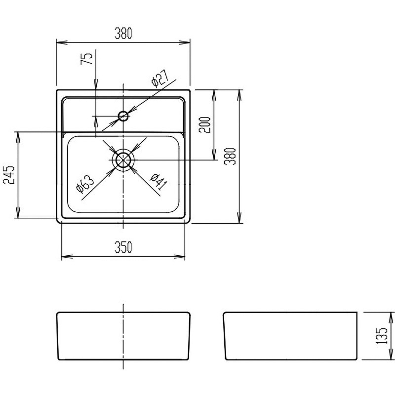 L-531ANC/BW1 角形洗面器(ベッセル・壁付兼用式)L-531タイプ 1台 INAX