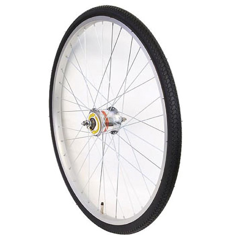 FW-HD26AL ハブダイナモ付アルミ前ホイール(タ・チ付) 26インチ 1組