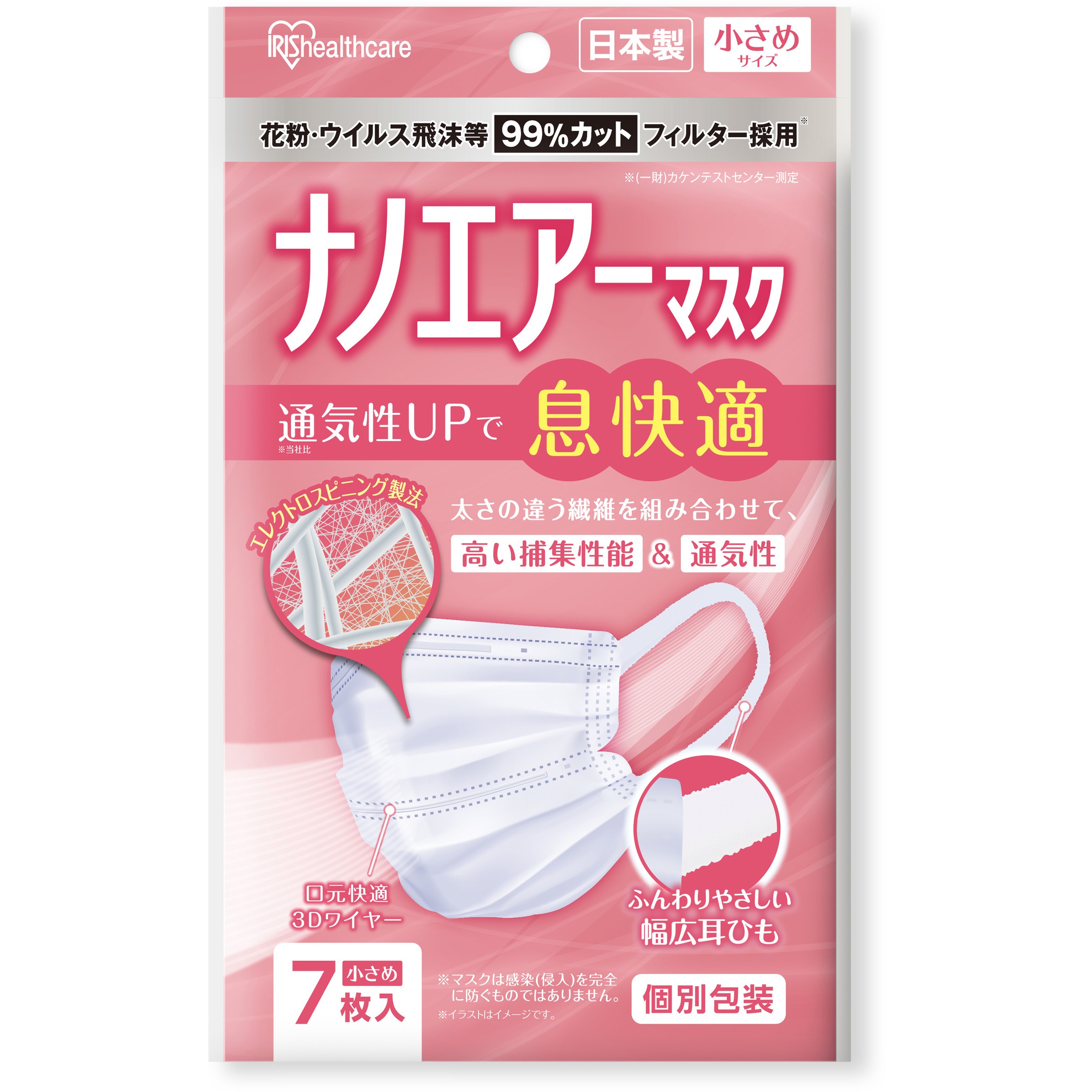 Pk Ni7s ナノエアーマスク 小さめ 7枚入 1個 7枚 アイリスオーヤマ 通販サイトmonotaro
